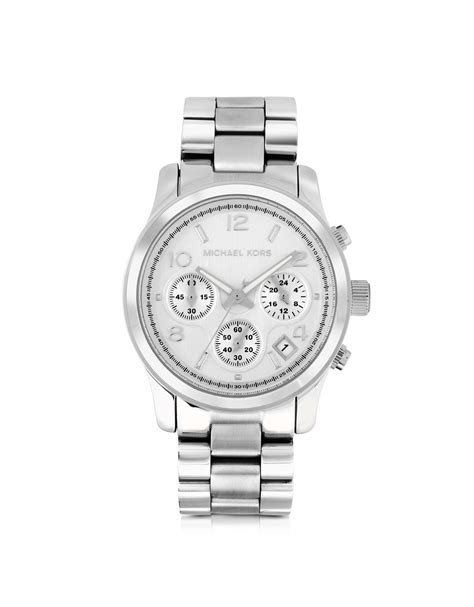 michael kors watches grey steel|Michael Kors black runway watch.